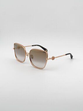 Roberto Cavalli SRC079M 8FCG Sunglasses Gold Butterfly Frame, Brown Lenses